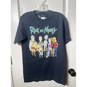 Rick and Morty‎ Adult Swim mens Graphic T-shirt Size S Navy Blue NWT